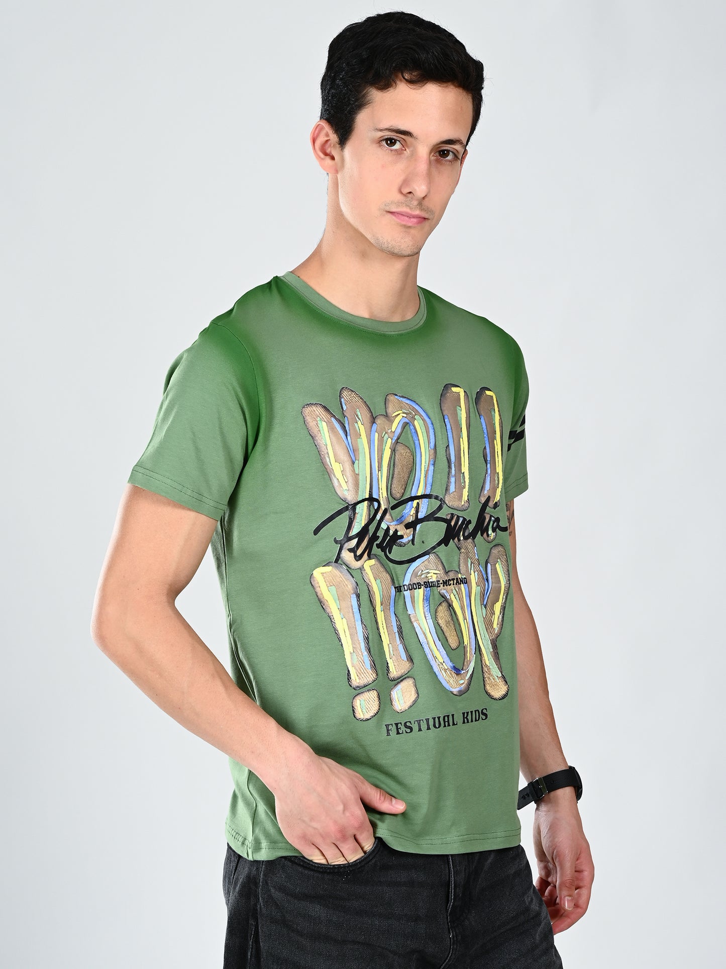 Albion Casual Premium Quality Cotton GreenTee