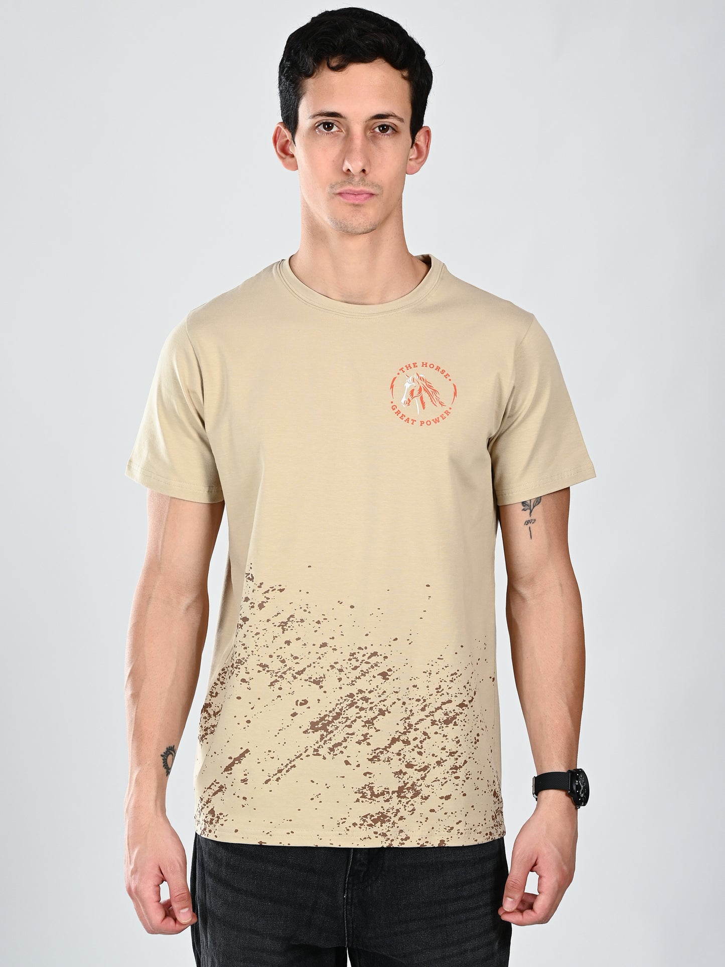 Albion Urban Beige Men’s T-Shirt, Everyday Comfort