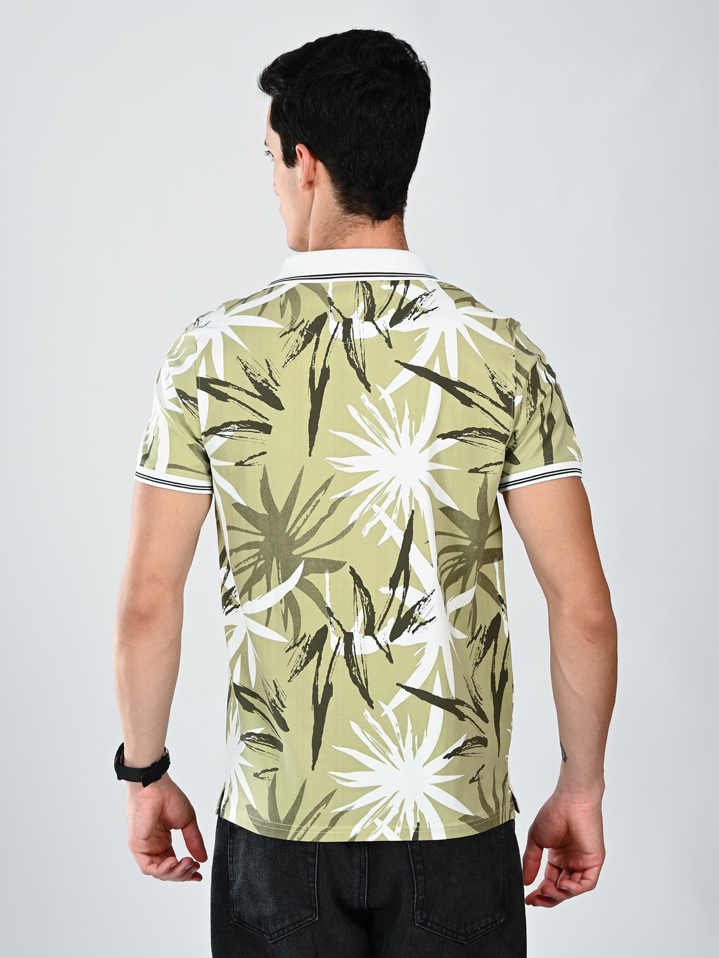 Albion Classic Fit Olive Casual T-Shirt for Men