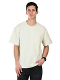 Albion Classic Fit Cream Casual T-Shirt for Men