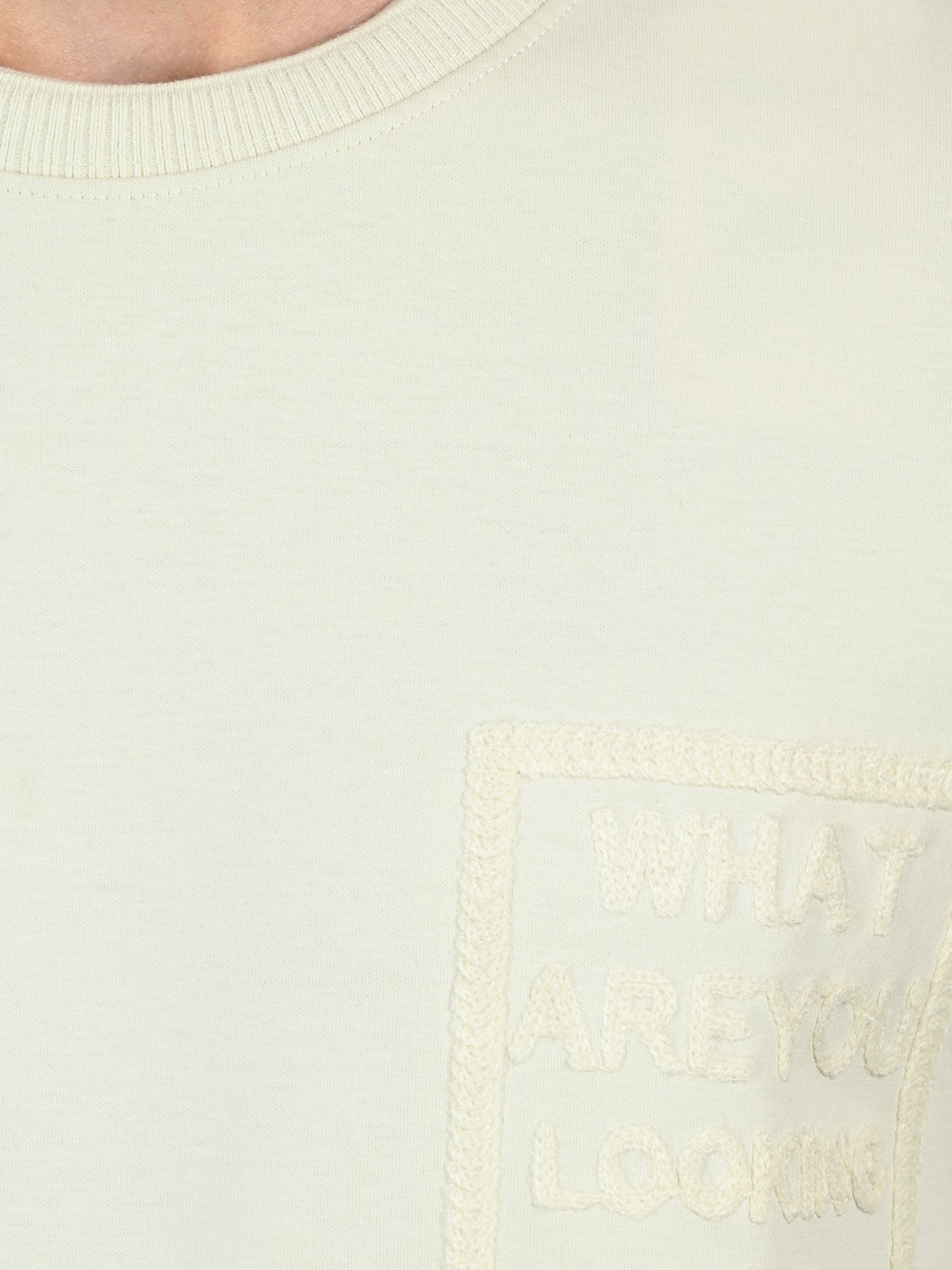 Albion Classic Fit Cream Casual T-Shirt for Men