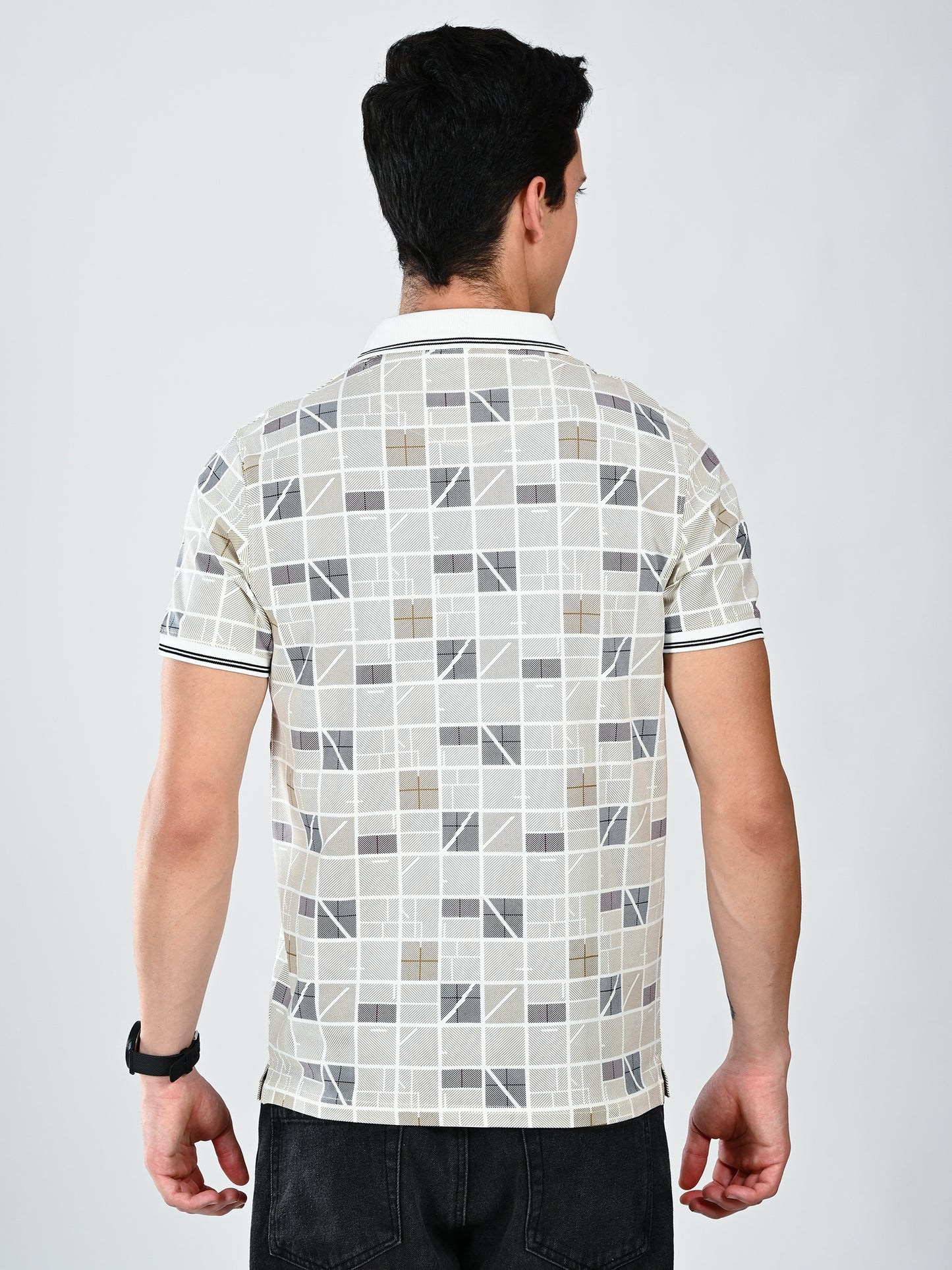 Albion Classic Fit OFF White Casual T-Shirt for Men