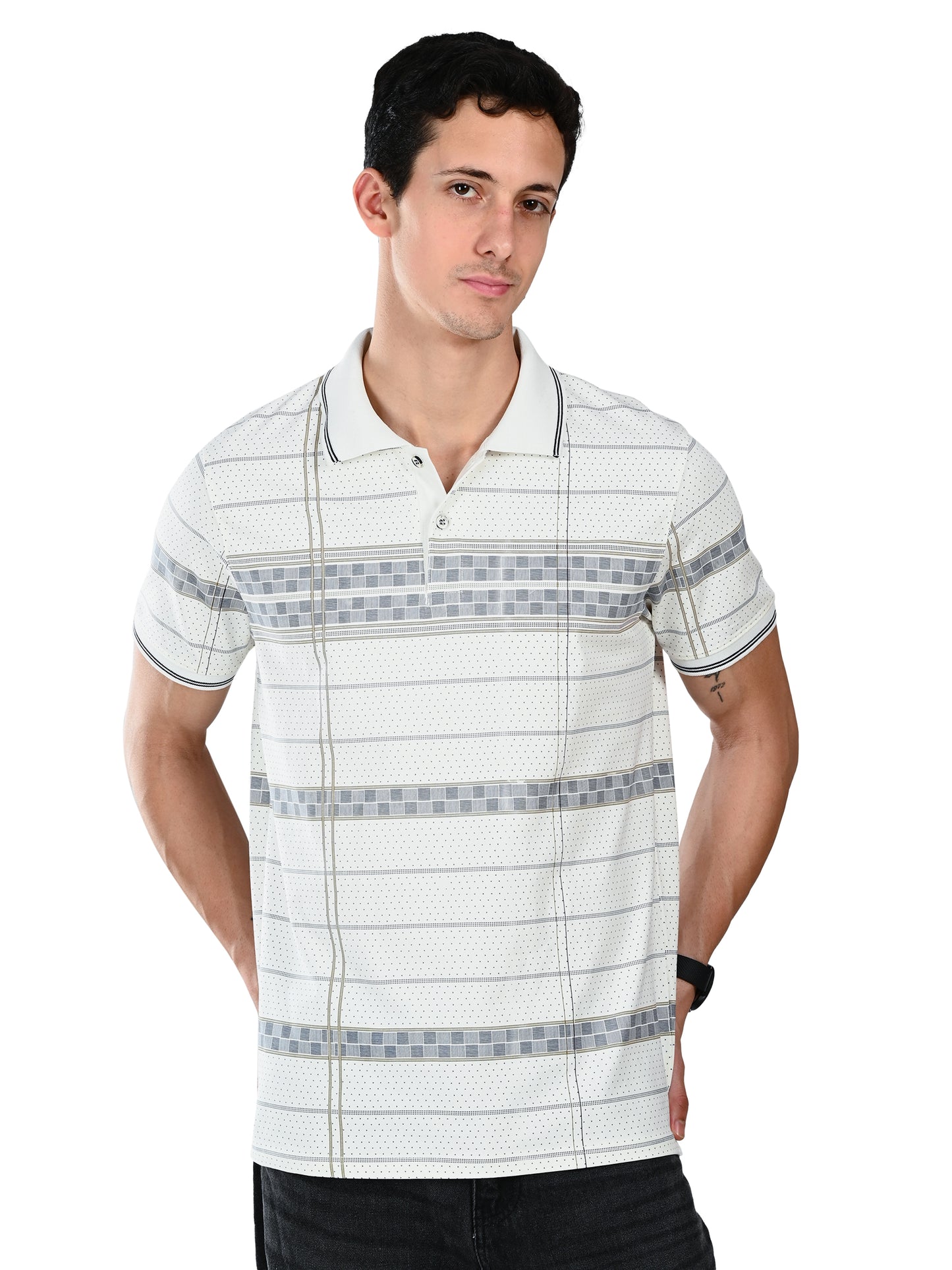 Albion Classic Fit White Casual T-Shirt for Men