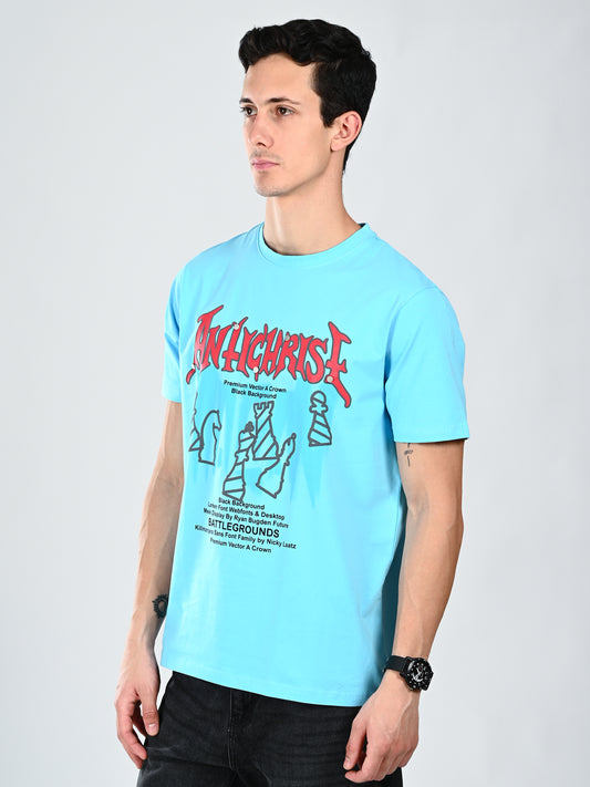 Albion  Regular Fit Aqua Casual Cotton T-Shirt