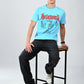 Albion  Regular Fit Aqua Casual Cotton T-Shirt