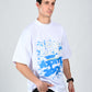 Albion  Regular Fit White Casual Cotton T-Shirt