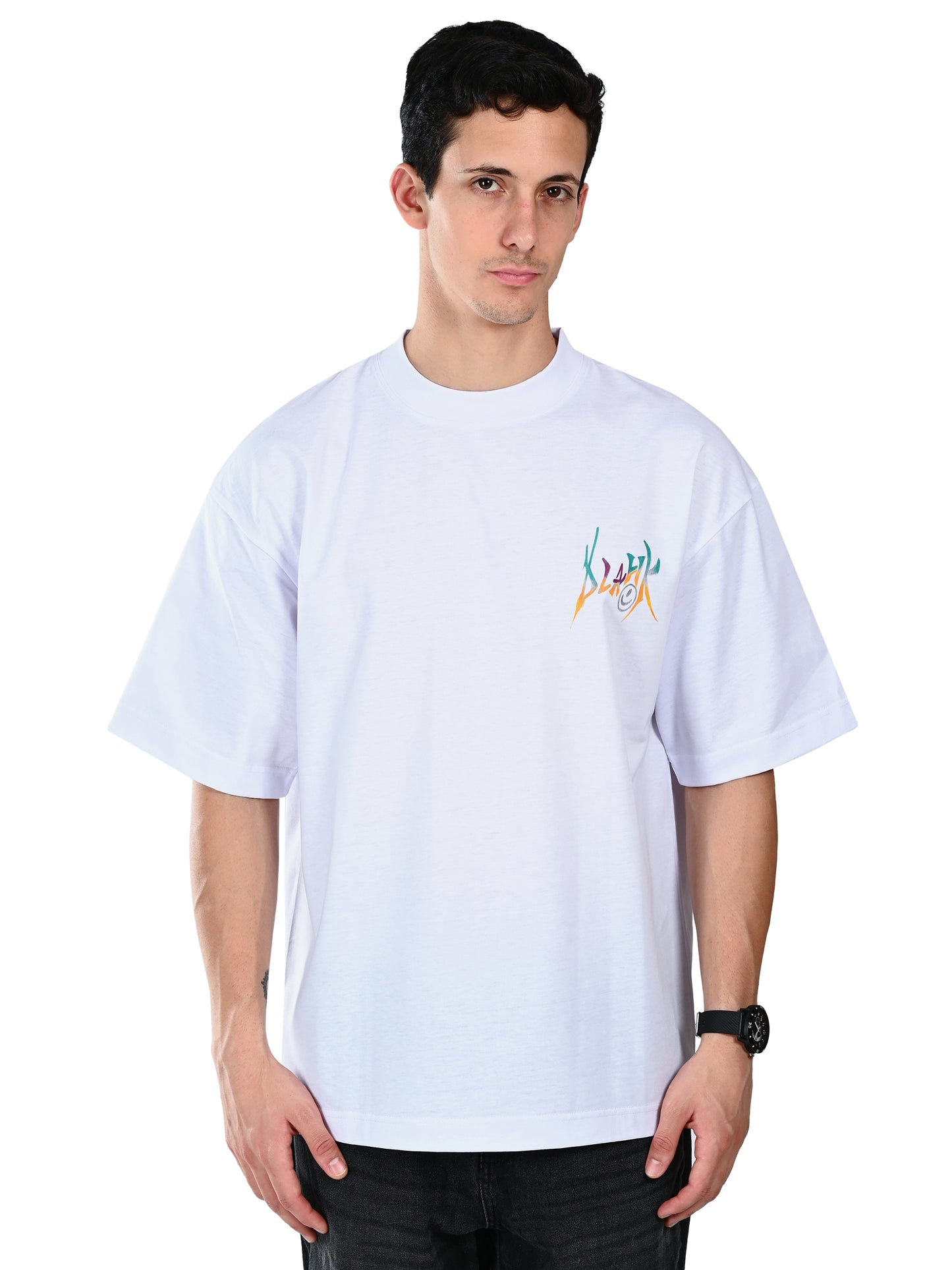 Albion  Regular Fit White Casual Cotton T-Shirt