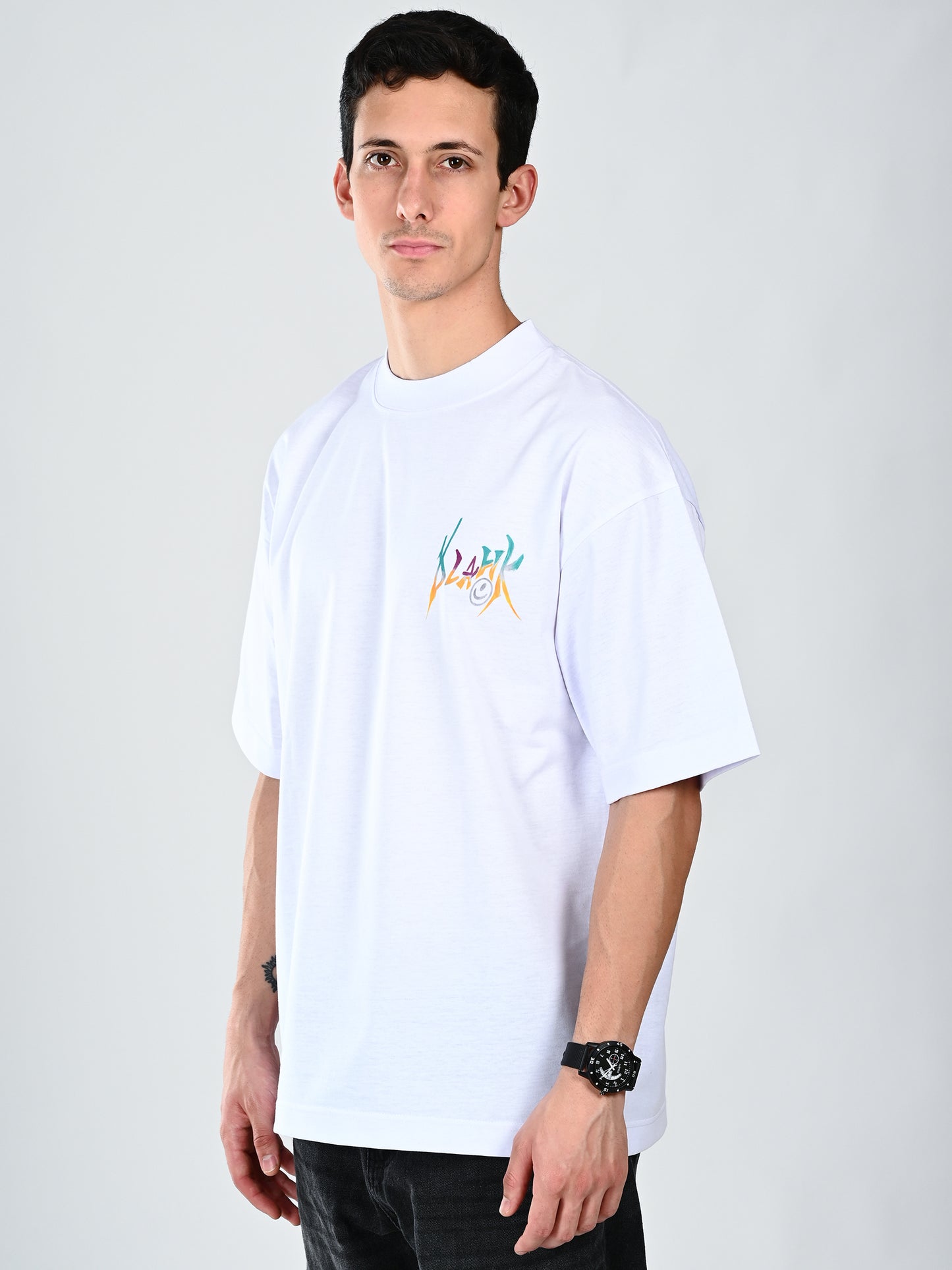 Albion  Regular Fit White Casual Cotton T-Shirt