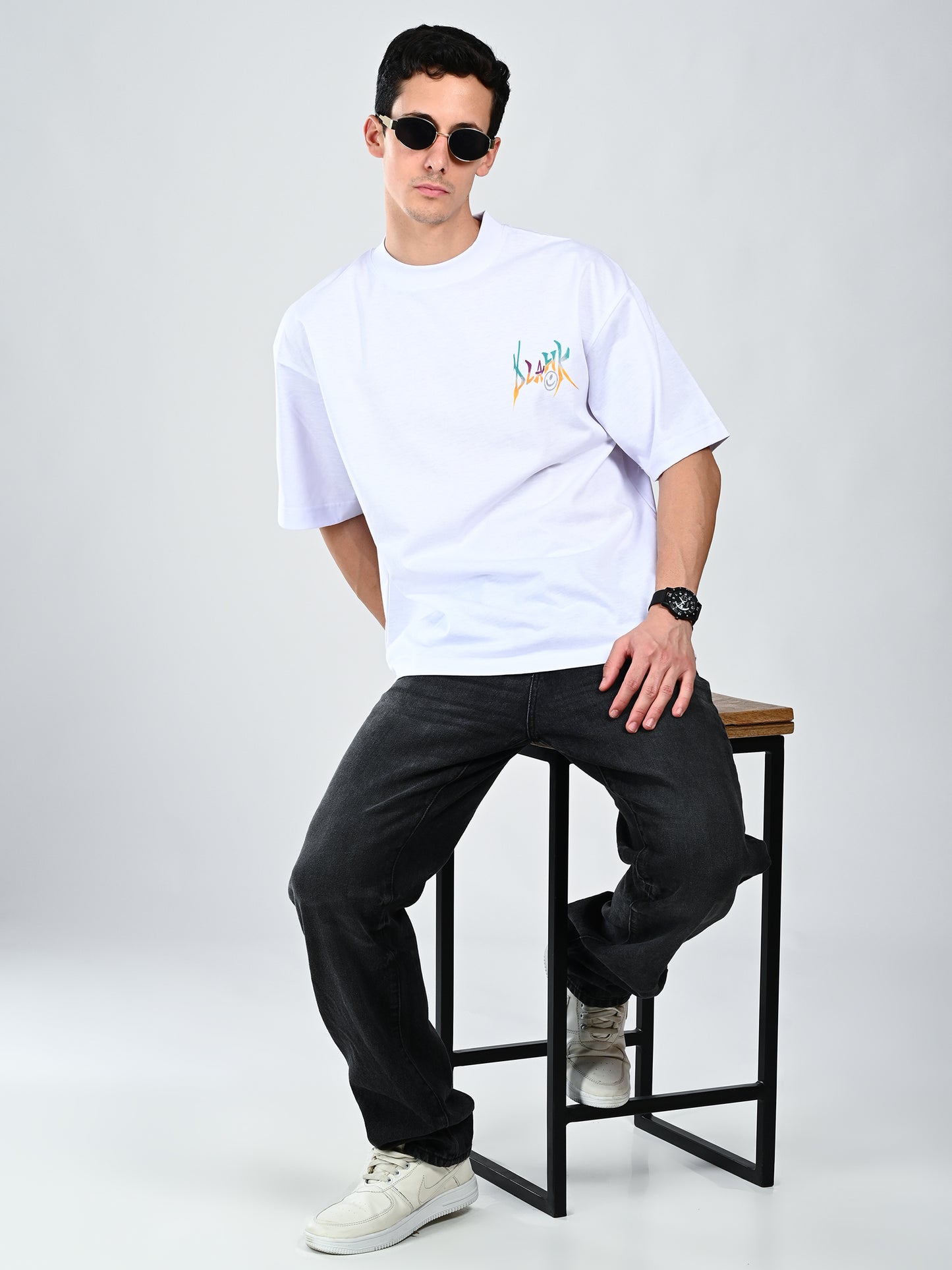 Albion  Regular Fit White Casual Cotton T-Shirt