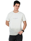 Albion  Regular Fit White Casual Cotton T-Shirt