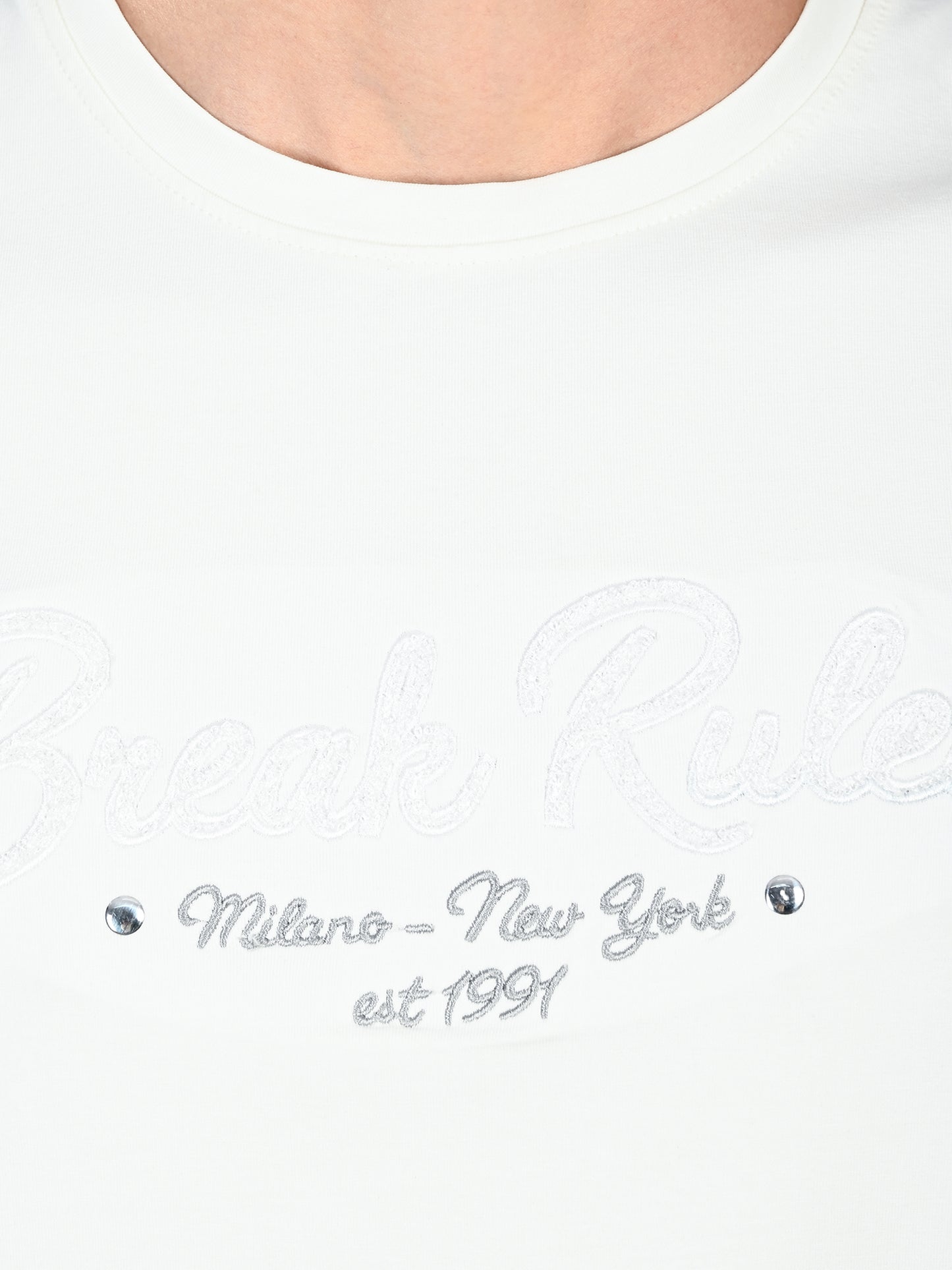 Albion  Regular Fit White Casual Cotton T-Shirt