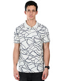 Albion  Regular Fit White Casual Cotton T-Shirt