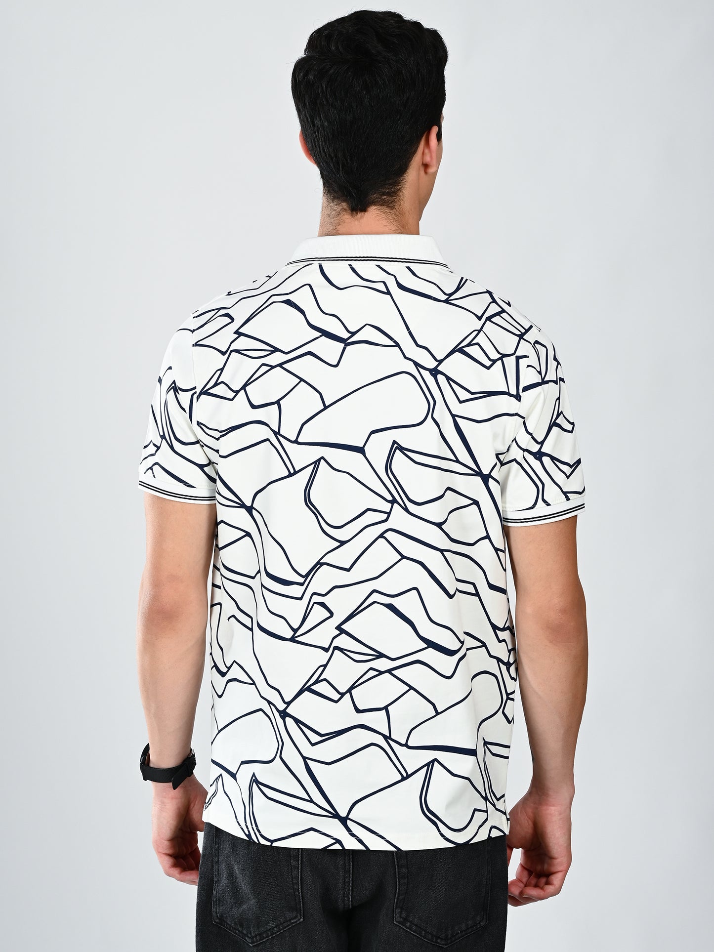 Albion  Regular Fit White Casual Cotton T-Shirt