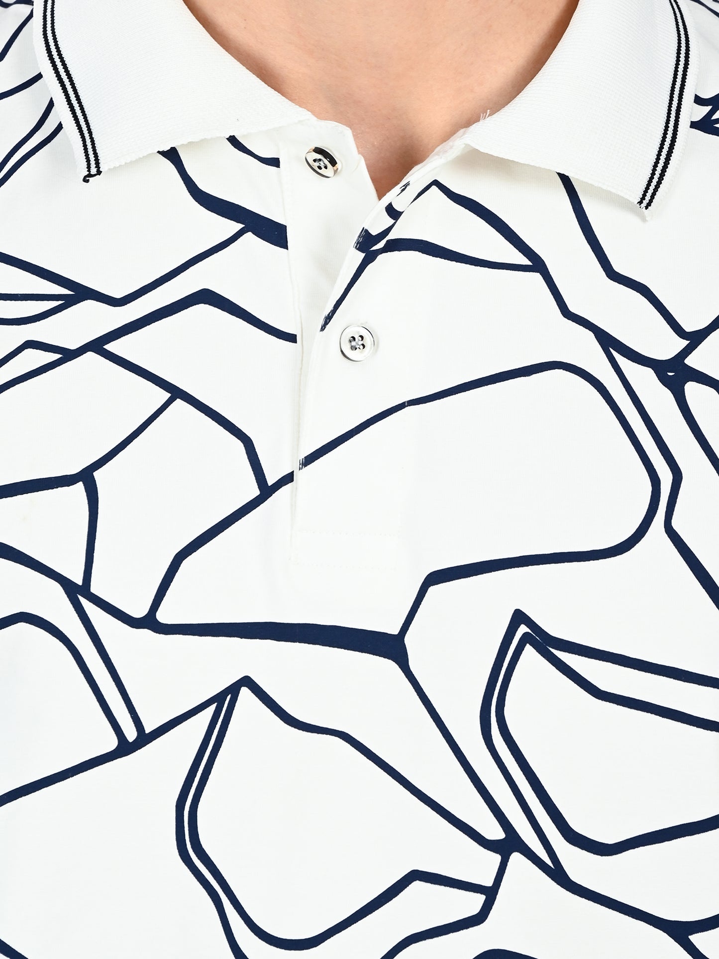 Albion  Regular Fit White Casual Cotton T-Shirt