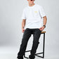 Albion  Regular Fit White Casual Cotton T-Shirt