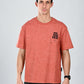 Albion  Regular Fit Rust Casual Cotton T-Shirt