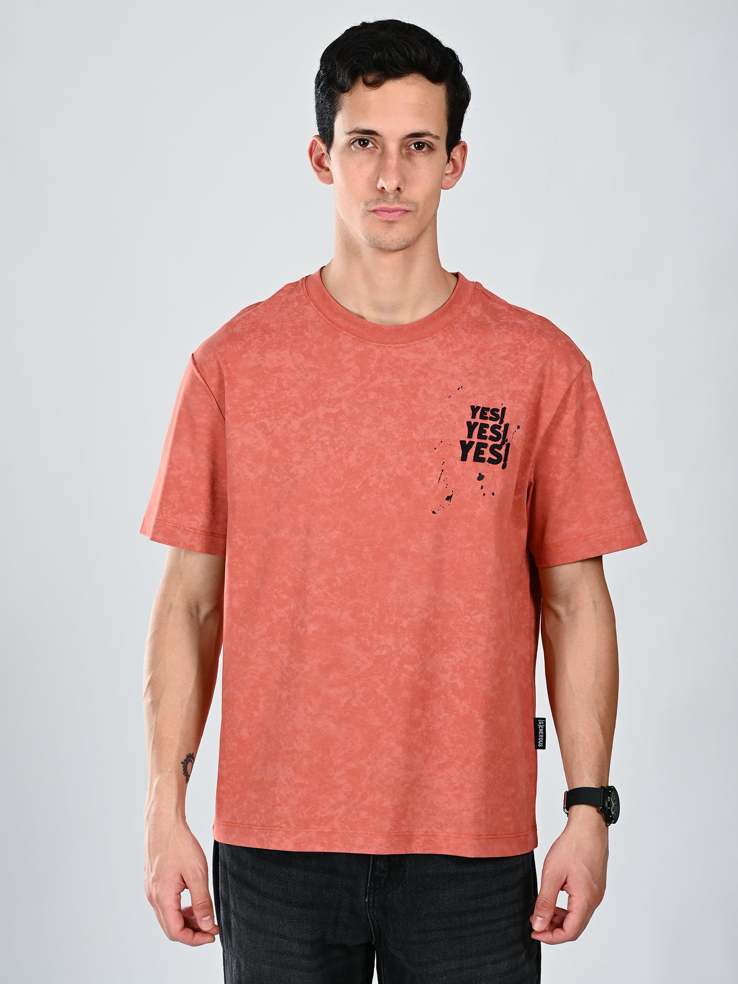 Albion  Regular Fit Rust Casual Cotton T-Shirt