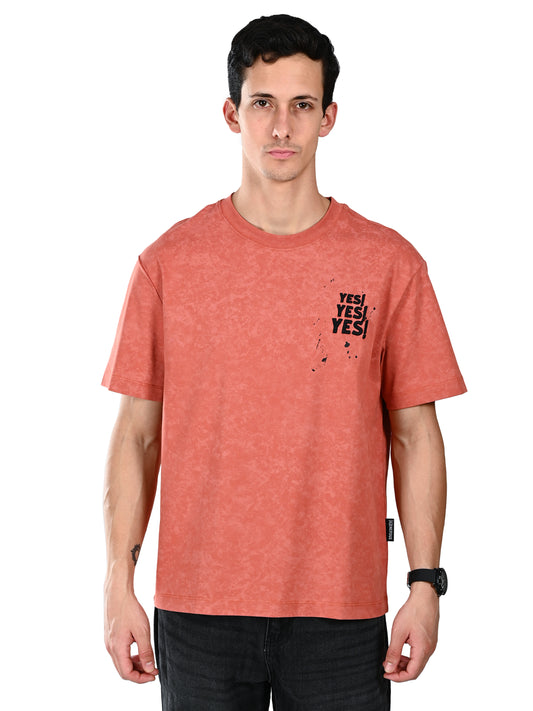 Albion  Regular Fit Rust Casual Cotton T-Shirt
