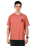 Albion  Regular Fit Rust Casual Cotton T-Shirt