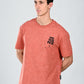 Albion  Regular Fit Rust Casual Cotton T-Shirt