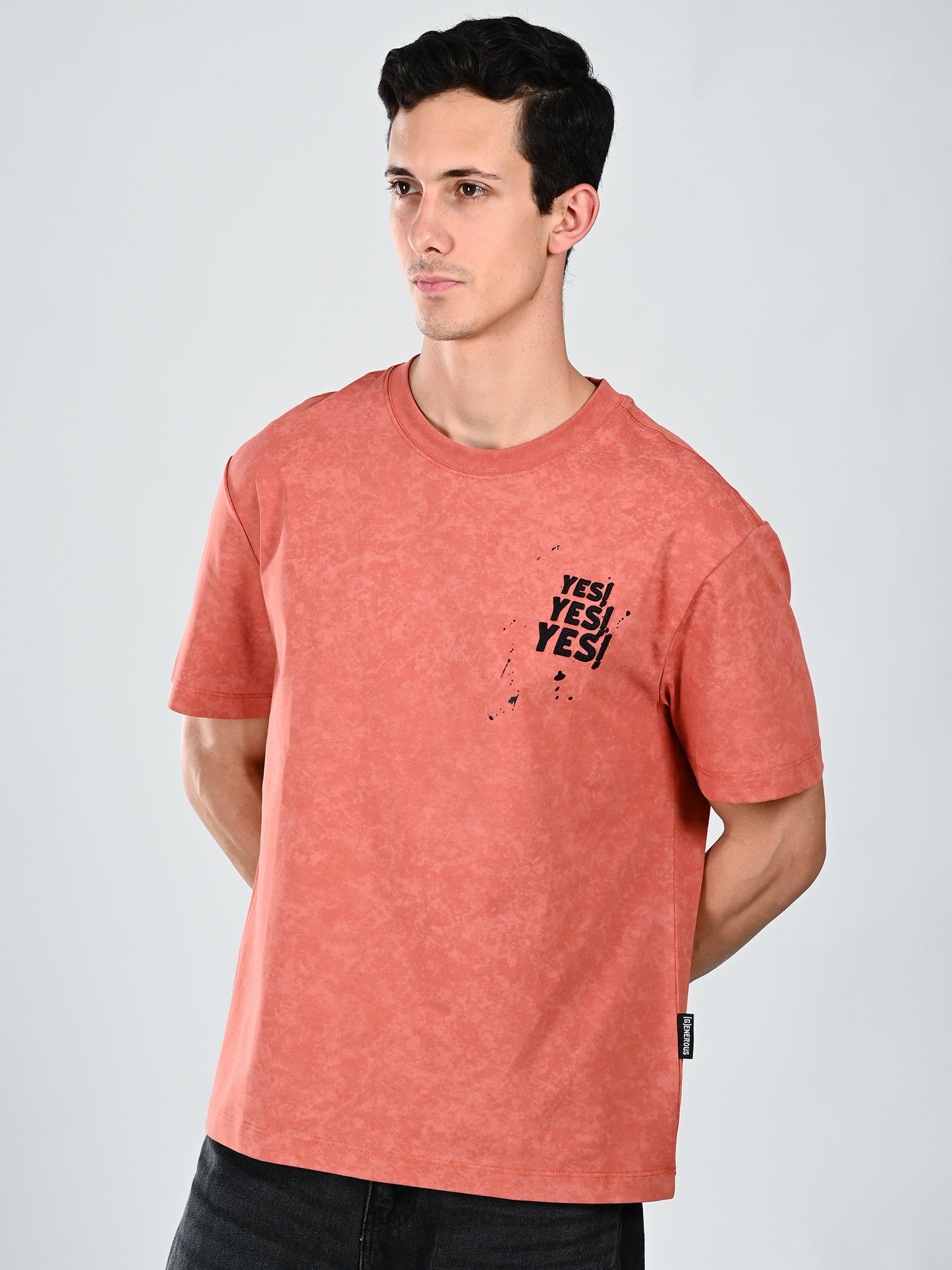 Albion  Regular Fit Rust Casual Cotton T-Shirt