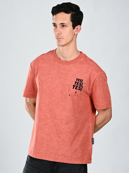 Albion  Regular Fit Rust Casual Cotton T-Shirt