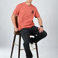 Albion  Regular Fit Rust Casual Cotton T-Shirt