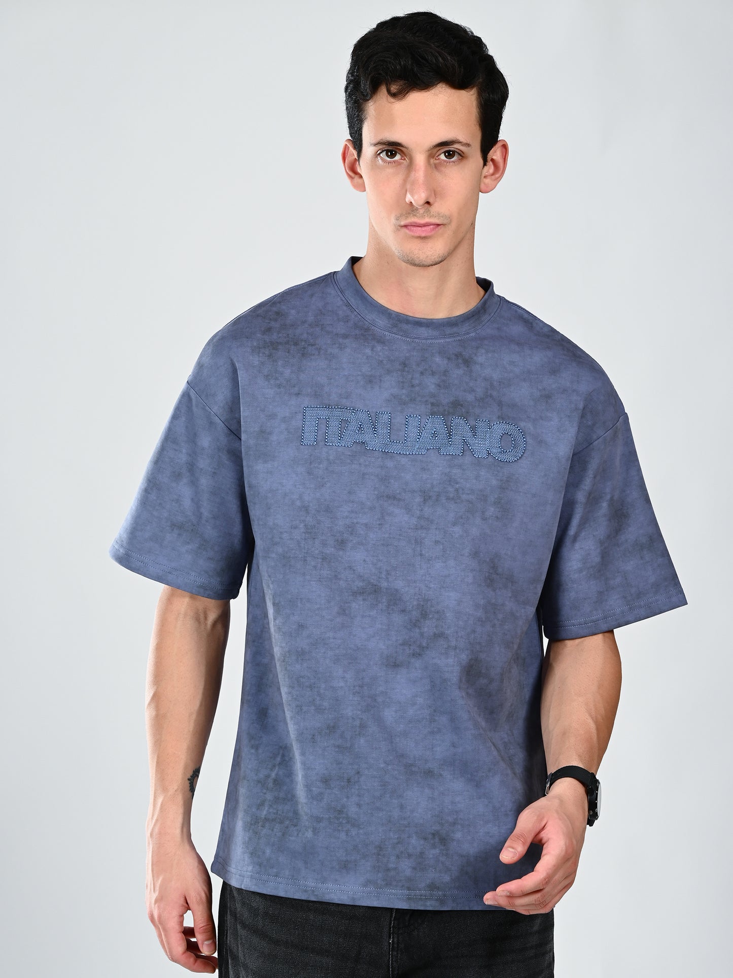 Albion  Regular Fit Navy Casual Cotton T-Shirt