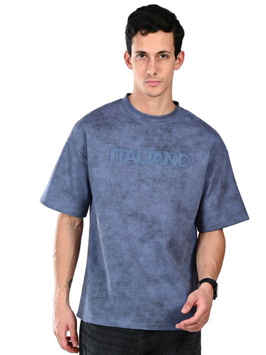 Albion  Regular Fit Navy Casual Cotton T-Shirt