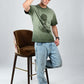 Albion  Regular Fit Olive Casual Cotton T-Shirt