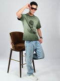 Albion  Regular Fit Olive Casual Cotton T-Shirt