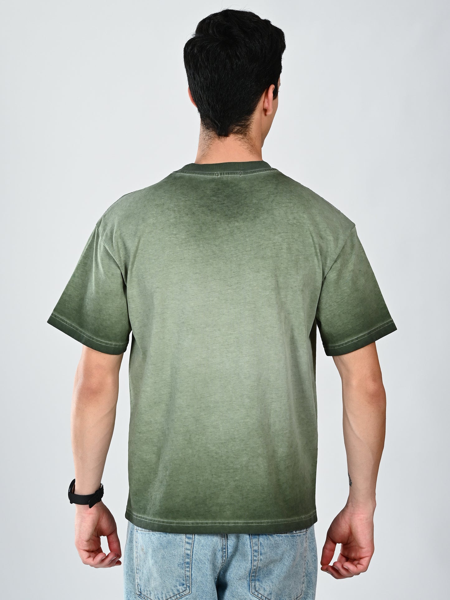 Albion  Regular Fit Olive Casual Cotton T-Shirt