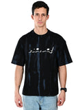 Albion  Regular Fit Black Casual Cotton T-Shirt