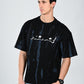 Albion  Regular Fit Black Casual Cotton T-Shirt