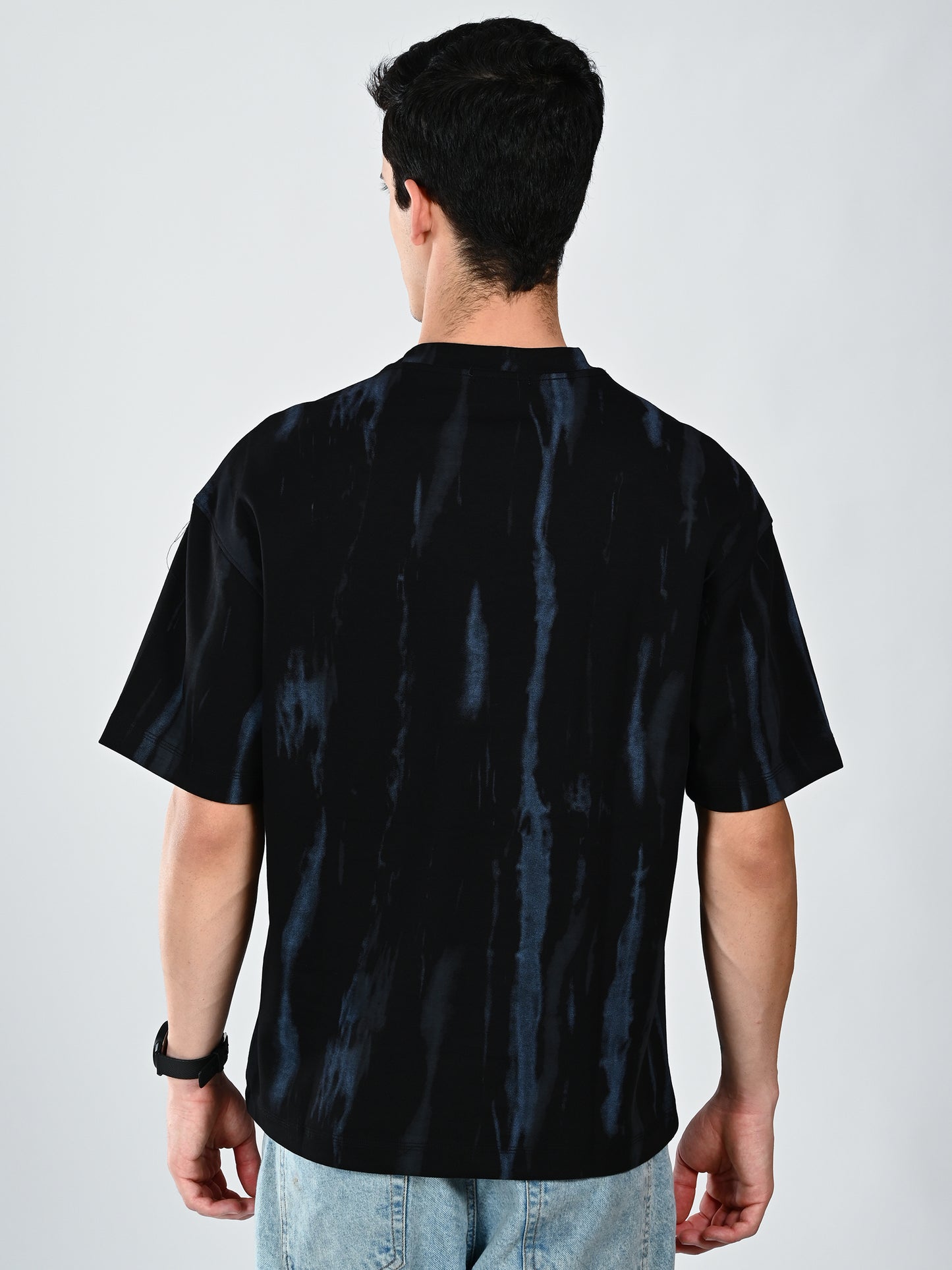 Albion  Regular Fit Black Casual Cotton T-Shirt