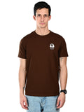 Albion  Regular Fit Coffee Casual Cotton T-Shirt
