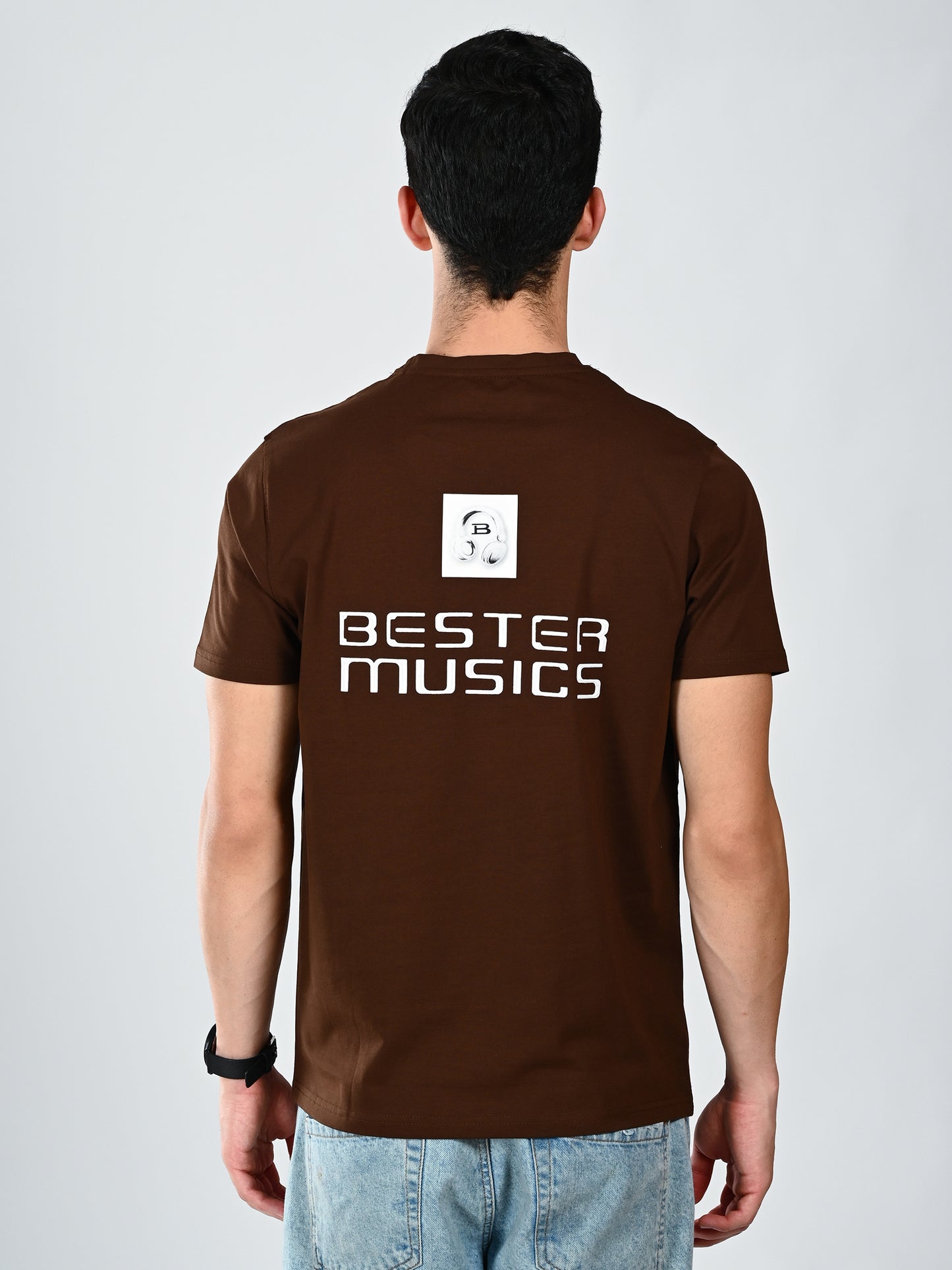 Albion  Regular Fit Coffee Casual Cotton T-Shirt