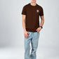Albion  Regular Fit Coffee Casual Cotton T-Shirt