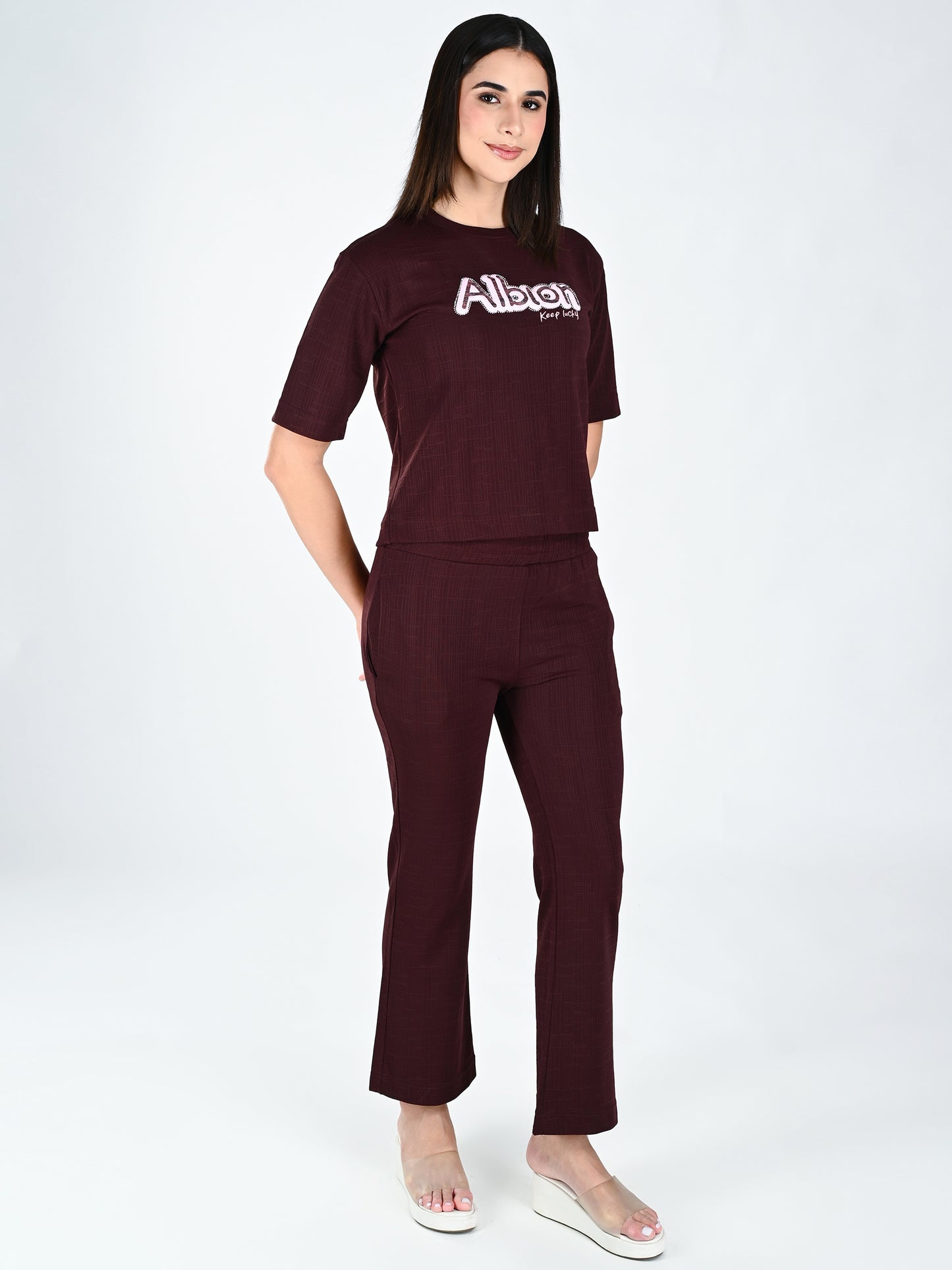Albion Women Wine Glam Corset with Sculpted Fit