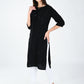AlbionWomen Black Straight Kurta for Daily Wear