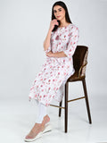 AlbionWomen Floral Print  White  Straight Kurta for Daily Wear