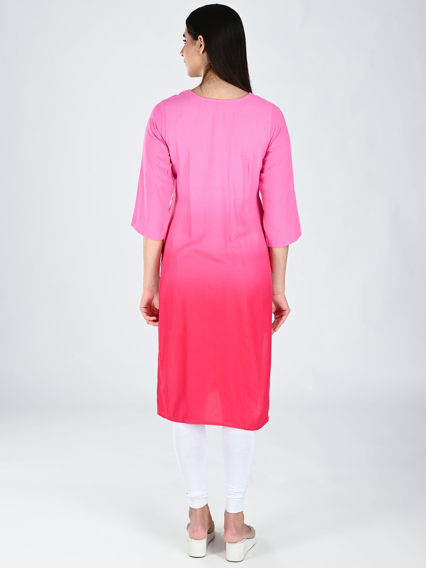 AlbionWomen  Pink  Straight Kurta for Daily Wear