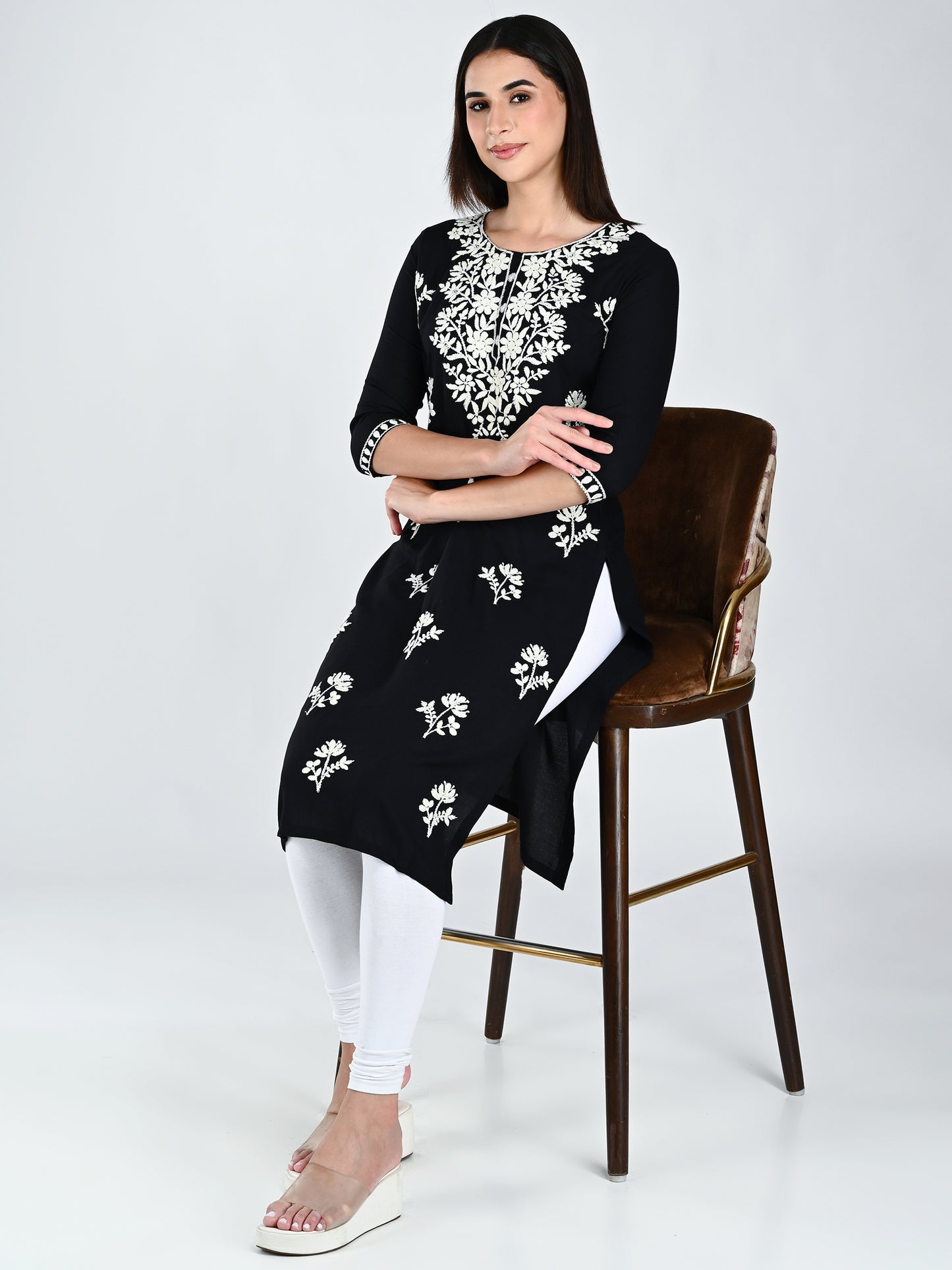 AlbionWomen Black Straight Kurta for Daily Wear
