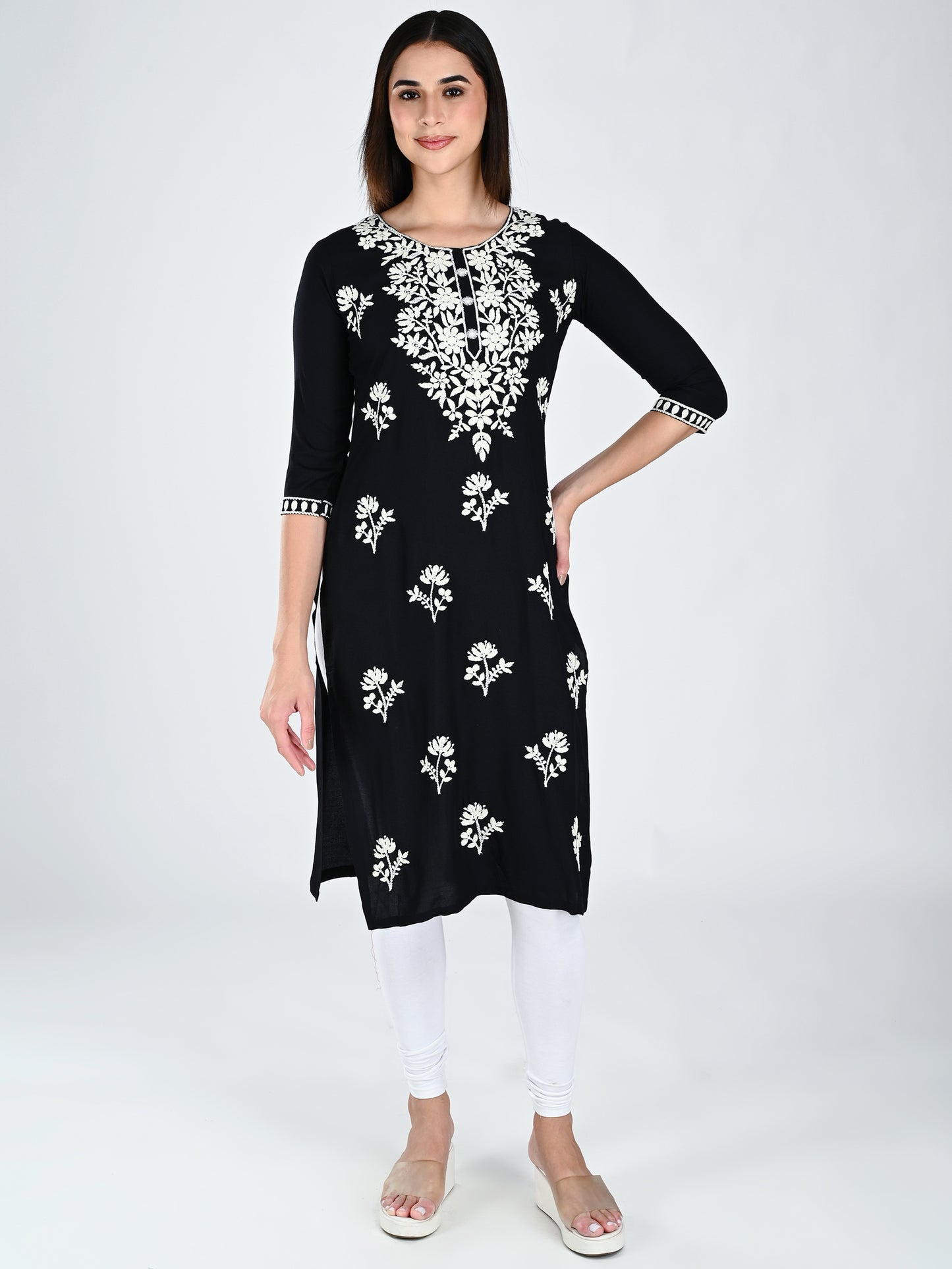AlbionWomen Black Straight Kurta for Daily Wear