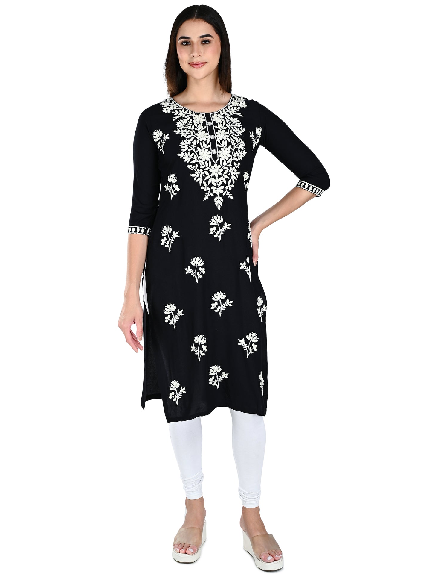 AlbionWomen Black Straight Kurta for Daily Wear