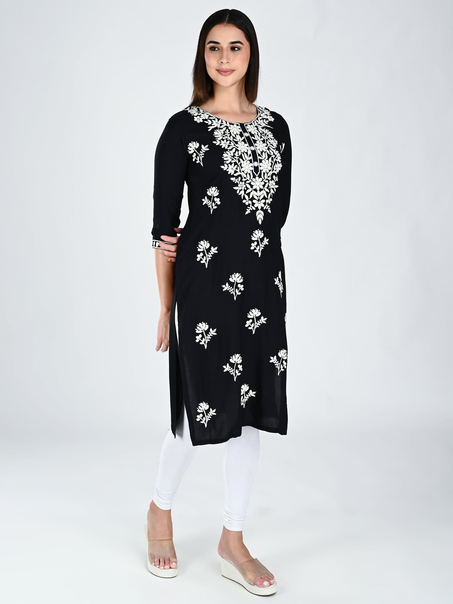 AlbionWomen Black Straight Kurta for Daily Wear