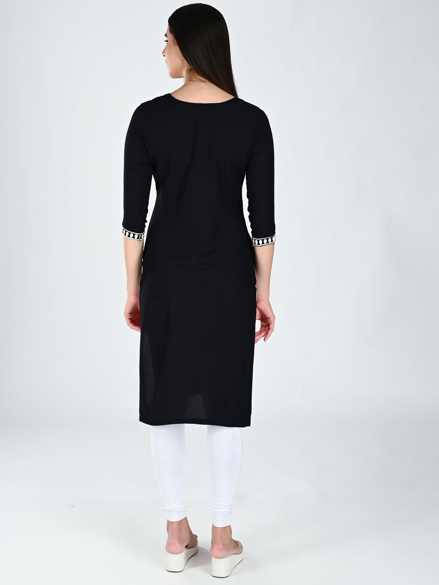 AlbionWomen Black Straight Kurta for Daily Wear