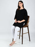 AlbionWomen Black Straight Kurta Comfortable for All-Day Wear