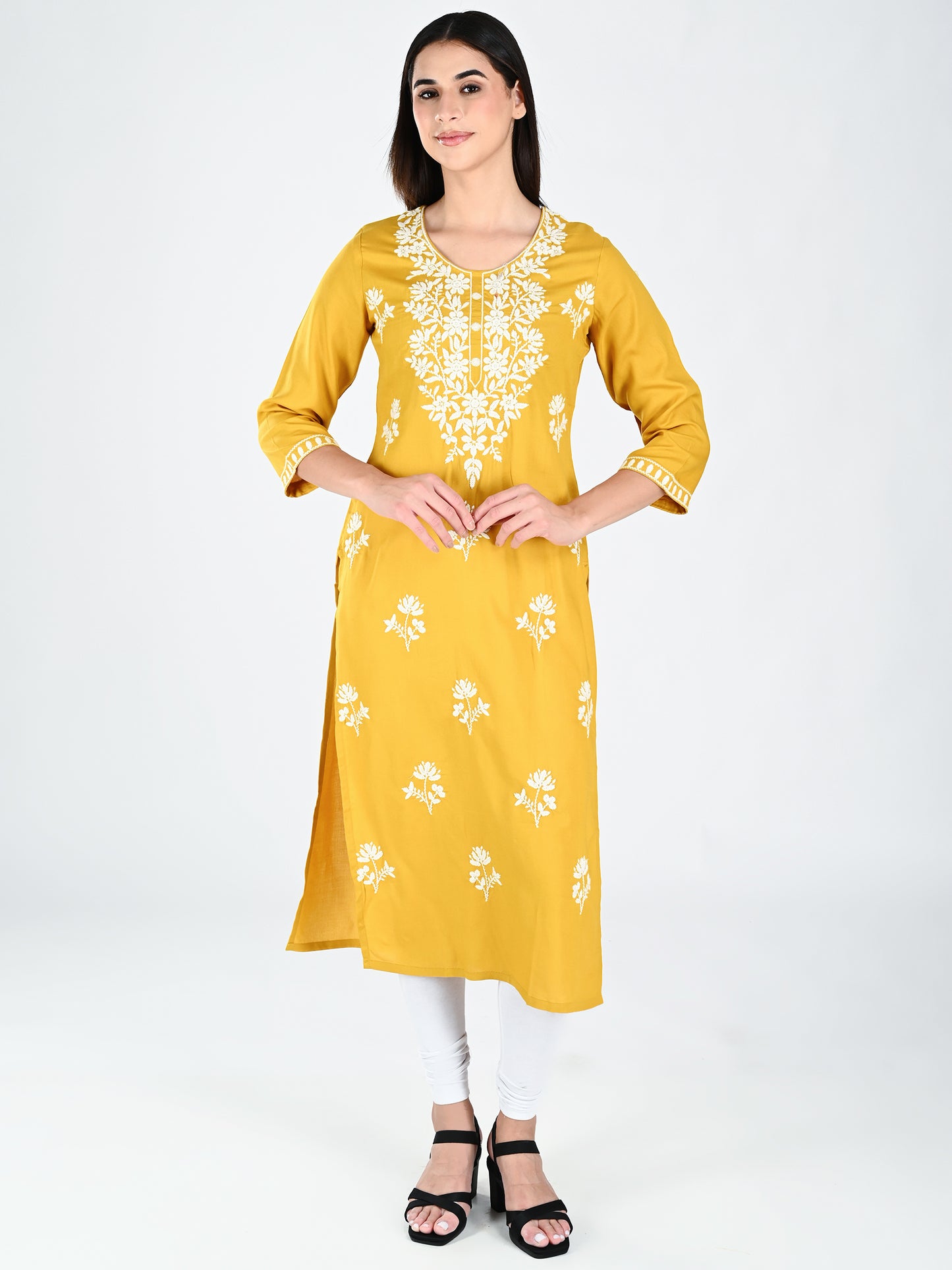 AlbionWomen Mustard Straight Kurta Comfortable for All-Day Wear