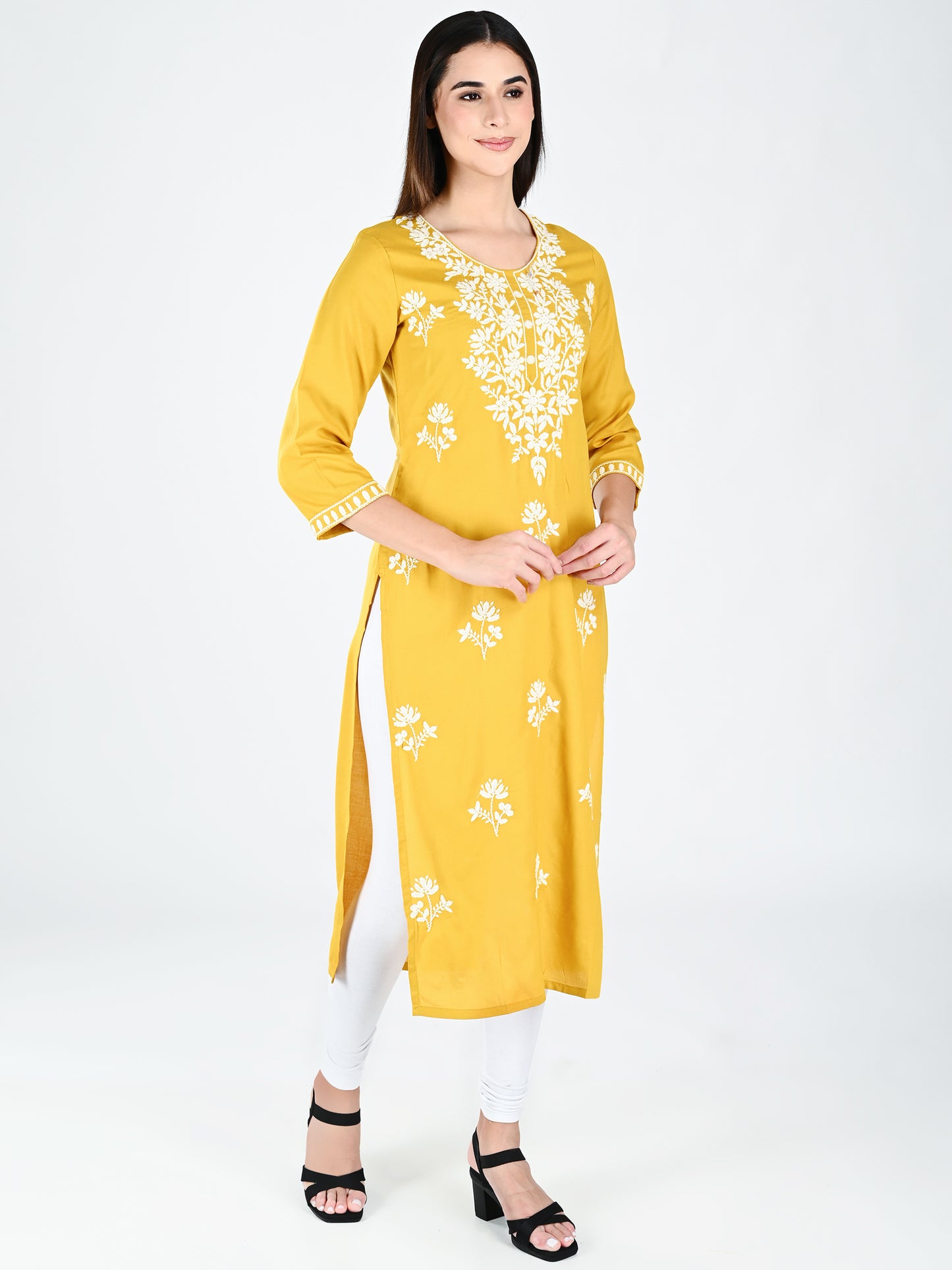 AlbionWomen Mustard Straight Kurta Comfortable for All-Day Wear